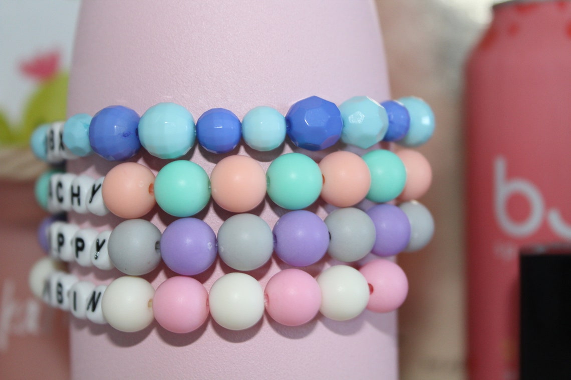 VSCO Personalized Beaded Bracelet Custom Word Bracelet Etsy