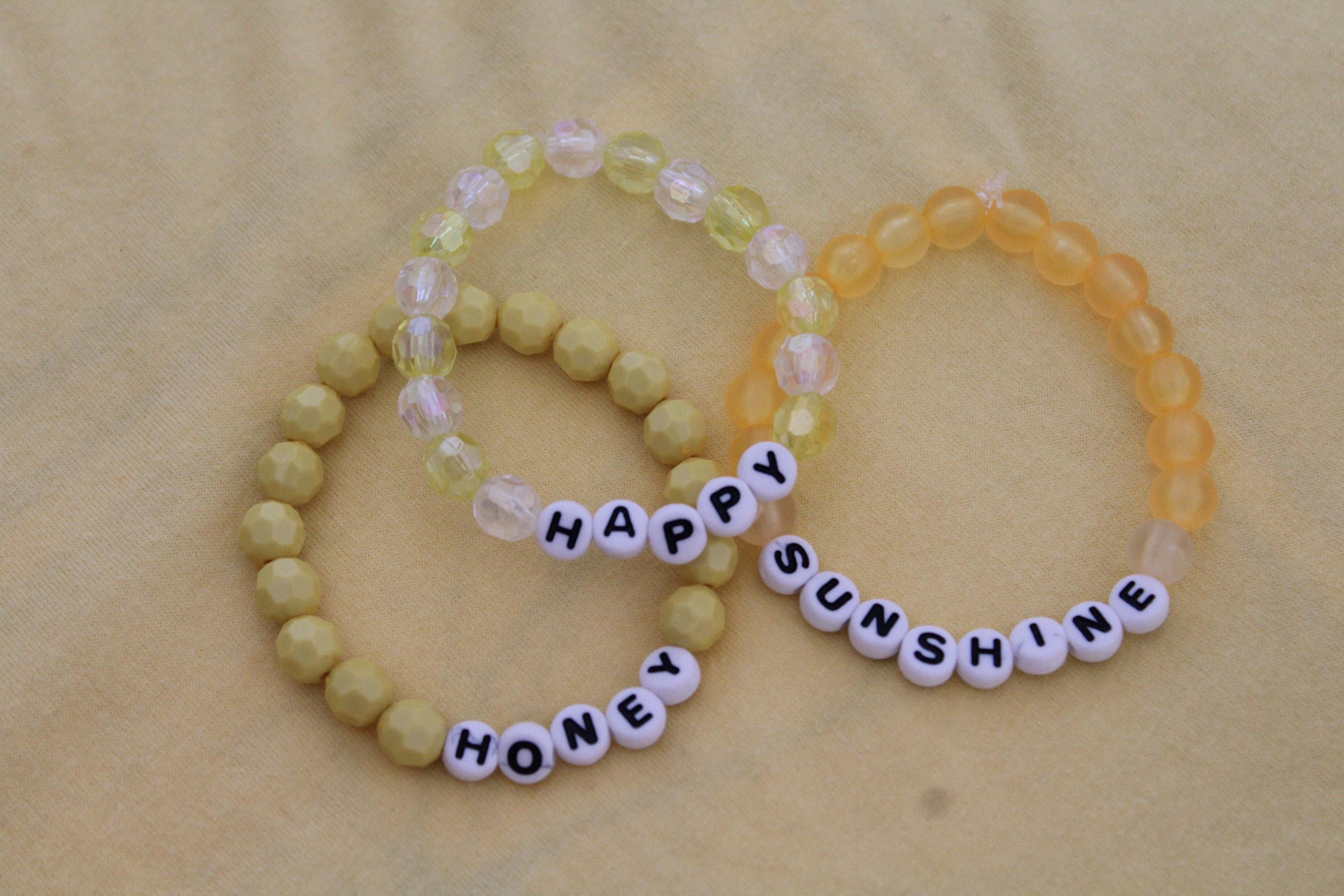 Yellow Bead Bracelet Set Aesthetic Trendy Bead Bracelets Etsy