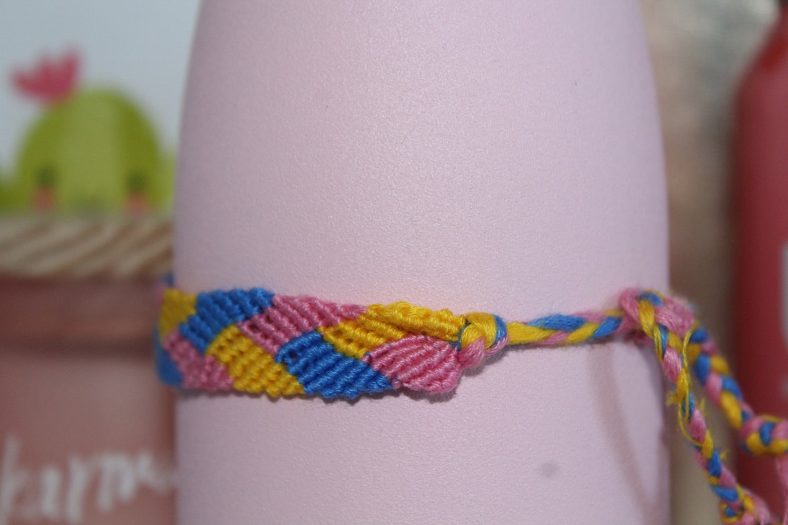 Adjustable Braided Stitch Bracelet Custom Color Friendship Etsy