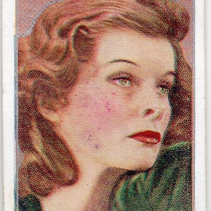 KATHARINE HEPBURN 1936 Carreras film sterren #28 sigaret kaart
