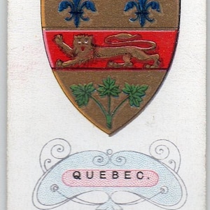 QUEBEC, CANADÁ 1910 Wills Arms of the British Empire #37 Cartão de cigarro