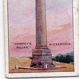 POMPEY&#39;S PILLAR, ALEXANDRIA c.1920 Wonders of the World #17 Cigarette Card