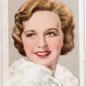 MARGARET SULLAVAN 1935 Gallaher Estrellas de Screen & Stage #28 Tarjeta de Cigarrillo