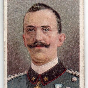 The King of Italy (VICTOR EMMANUEL III) 1917 Wills Allied Army Leaders #28 Cigarette Card