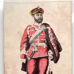 Preußische Husaren roter Prinz (EDWARD VII) 1887 Kinney Bros Militär- und Marineuniformen süße Caporal Zigarettenkarte