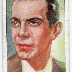 RAYMOND MASSEY 1938 Player Film Stars 3e serie #29 sigarettenkaart