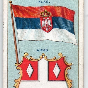 SERVIA 1912 Player Countries Flags and Arms #8 Cigarette Card