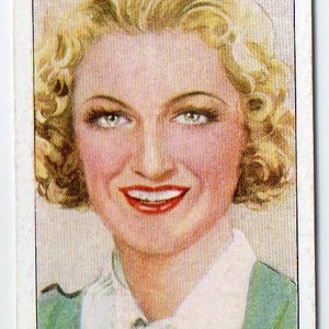 GRACIE FIELDS 1938 Speler Film Stars 3e Serie # 14 Sigarettenkaart