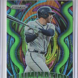 FREDDIE FREEMAN 2022 Panini Prizm Illumination #8 Green Prizm Parallel Baseball Card #/125 - Atlanta Braves