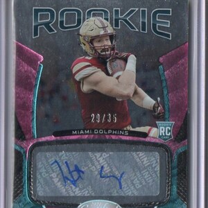 HUNTER LONG 2021 Panini Certified Rookie Autograph Football Card #/35 - Miami Dolphins