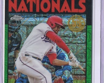 JUAN SOTO 2021 Topps Chrome 86TC #73 Green Parallel Baseball Card #1/99 - Washington Nationals