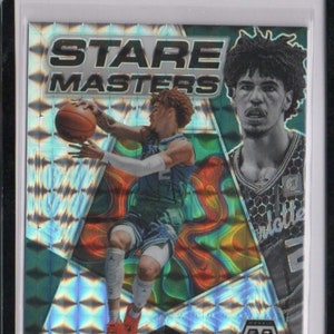 LaMELO BALL 2021 Panini Mosaic Stare Masters #5 Prizm Parallel Basketball Karte - Charlotte Hornets