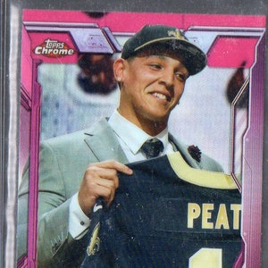 ANDRUS PEAT RC 2015 Topps Chrome Mini #133 Pink Refractor Football Card #/25 - New Orleans Saints