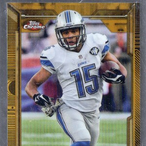 GOLDEN TATE 2015 Topps Chrome Mini #72 Gold Refractor Football Card #/10 - Detroit Lions