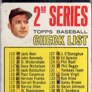 MICKEY MANTLE CHECKLIST 1967 Topps #103 Baseball Card (Marked) - New York Yankees