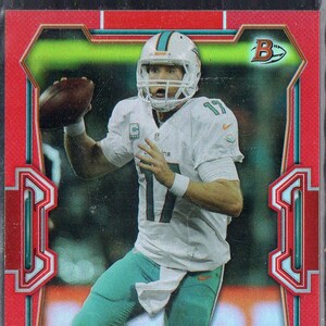 RYAN TANNEHILL 2015 Bowman #63 Red Parallel Football Card #/25 - Miami Dolphins