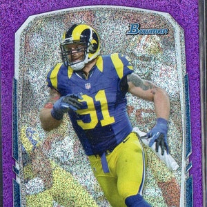 CHRIS LONG 2013 Bowman #22 Purple Parallel Football Card #/10 - St Louis Rams