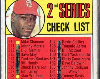 BOB GIBSON CHECKLIST 1969 Topps #107 Baseball Card - St Louis Cardinals