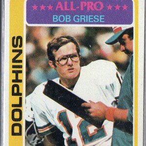 BOB GRIESE 1978 Topps #120 Tarjeta de Fútbol - Miami Dolphins
