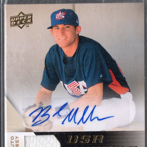 BRAD MILLER 2009 Upper Deck USA Future Watch Autograph/Game Jersey Baseball Card #/799