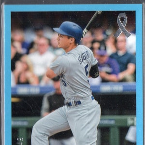 COREY SEAGER 2018 Donruss Studio #245 Blue Ribbon Parallel Baseball Card #/49 - Los Angeles Dodgers