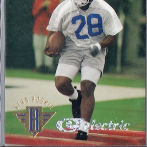 Tarjeta de fútbol de Marshall Faulk RC 1994 Upper Deck #7 Electric Diamond Parallel - Indianapolis Colts