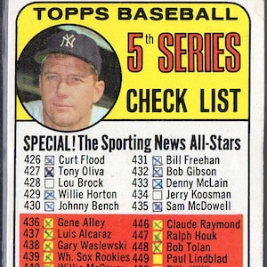 MICKEY MANTLE CHECKLIST 1969 Topps #412 Baseball Card - New York Yankees