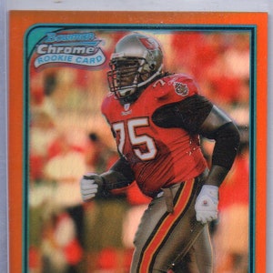 DAVIN JOSEPH RC 2006 Bowman Chrome #81 Orange Refractor Parallel Football Card #/25 - Tampa Bay Buccaneers