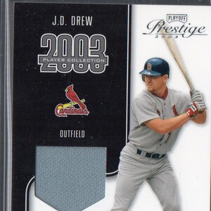 J.D. DREW 2003 Playoff Prestige Player Collection Game Jersey Baseball Card #/325 - St Louis Cardinals