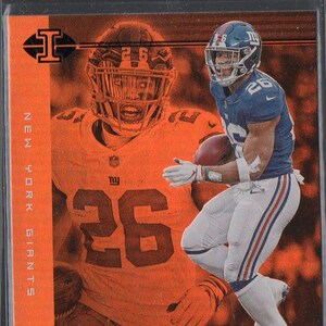 SAQUON BARKLEY 2019 Panini Illusions #23 Orange Parallel Football Karte - New York Giants