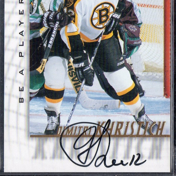 DIMITRI KHRISTICH 1997 Pinnacle Be A Player BAP #61 Autograph Hockey Card - Boston Bruins