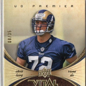 CHRIS LONG 2008 UD Premier Autograph Voetbalkaart #/35 - St Louis Rams