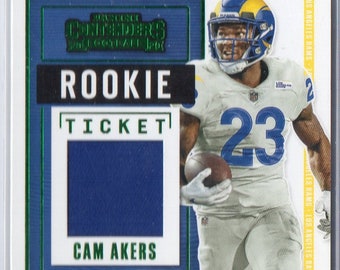 CAM AKERS 2020 Panini Contenders Rookie Ticket Jersey Football Card - Los Angeles Rams