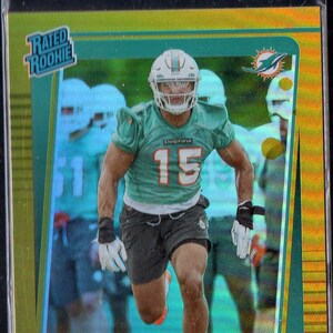 JAELAN PHILLIPS RC 2021 Donruss #336 Gold Press Proof Parallel Football Card - Miami Dolphins