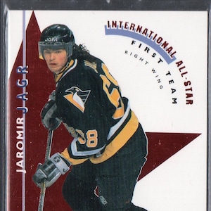 JAROMiR JAGR/TEEMU SELANNE 1995 Parkhurst International All Star #5 Hockey Card