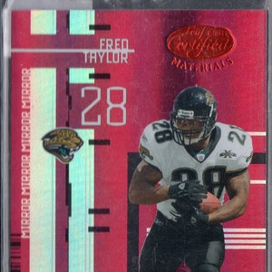 FRED TAYLOR 2005 Leaf Certified #56 Mirror Red Parallel Football Card #/100 - Jacksonville Jaguars