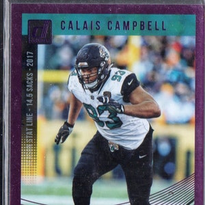 CALAIS CAMPBELL 2018 Donruss #133 Paarse Parallelle Voetbalkaart #/14 - Jacksonville Jaguars