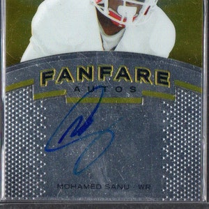 MOHAMED SANU 2012 Pase de Prensa Fanfare Autos Autograph Football Card - Rutgers Scarlett Knights