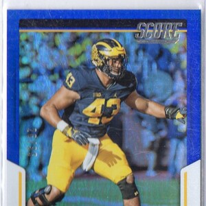 CHRIS WORMLEY RC 2017 Puntuación #352 Blue Artist Proof Parallel Football Card #/35 - Michigan Wolverines