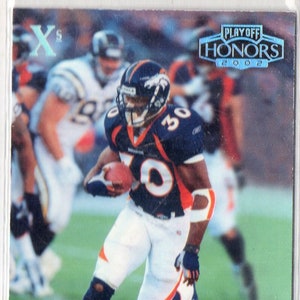 TERRELL DAVIS 2002 Playoff Honors #26 X's Parallel Football Card #/100 - Denver Broncos