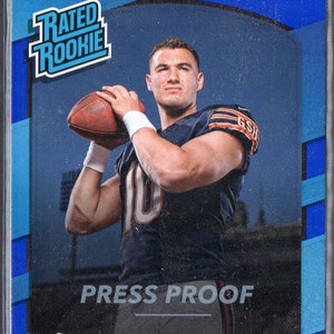 MITCH TRUBISKY RC 2017 Donruss #328 Blue Press Proof Football Card - Chicago Bears