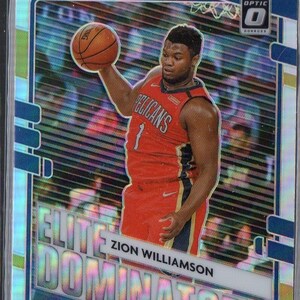 ZION WILLIAMSON 2020 Donruss Optic Elite Dominators #22 Holo Prizm Basketball Karte - New Orleans Pelicans