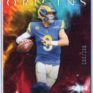 Tarjeta de fútbol paralela roja Panini Origins n.° 43 de MATTHEW STAFFORD 2022 n.° 299 - Los Angeles Rams