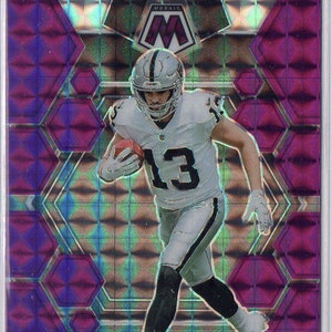 Tarjeta de fútbol HUNTER RENFROW 2023 Panini Mosaic n.° 121 Prizm Parallel violeta n.° 49 - Las Vegas Raiders