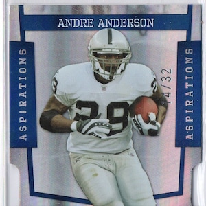 Tarjeta de fútbol troquelada paralela Aspirations Elite #194 de ANDRE ANDERSON 2010, número 32 - Oakland Raiders