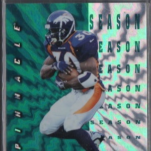 TERRELL DAVIS 1998 Score Pinnacle Epix Season #3 Emerald Parallel Football Card - Denver Broncos