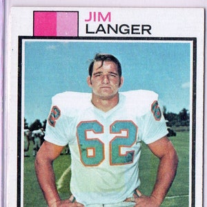 JIM LANGER RC 1973 Topps #341 Tarjeta de fútbol - Miami Dolphins
