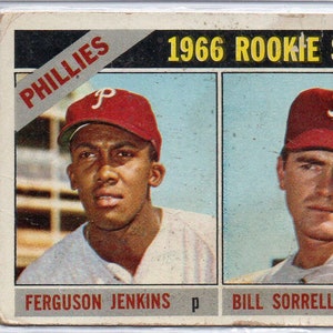 FERGUSON JENKINS/Bill Sorrell RC 1966 Topps #254 honkbalkaart - Philadelphia Phillies