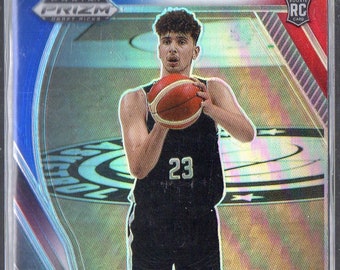 Tarjeta de baloncesto ALPEREN SENGUN RC 2021 Panini Prizm #42, roja, blanca y azul paralela - Houston Rockets