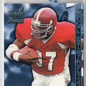 SHAUN ALEXANDER RC 2000 Pacific Aurora Championship Fever #16 Blue Parallel Football Card #/145 - Seattle Seahawks